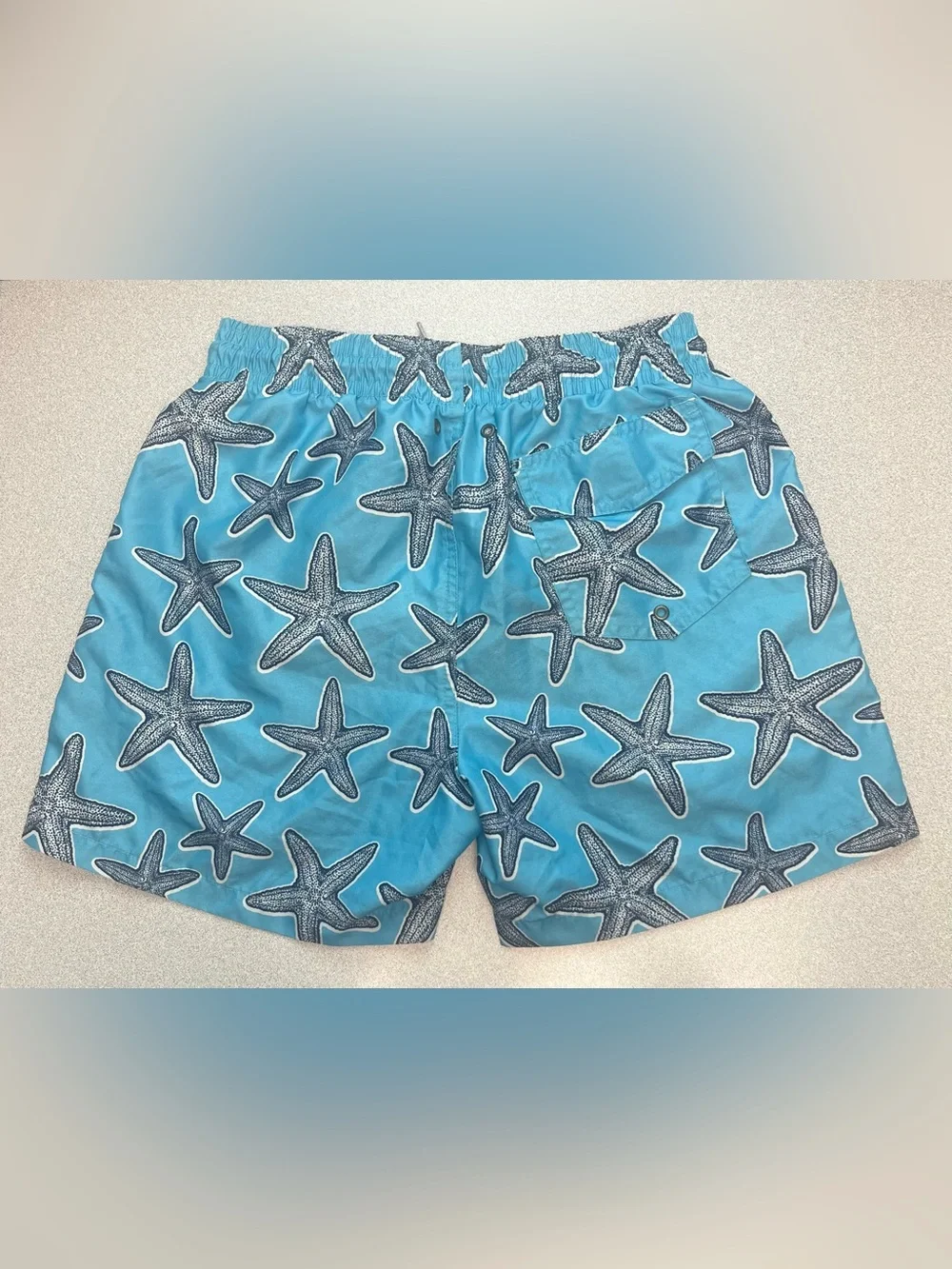 Trunks Surf & Swim Co Blue Starfish Print Swim Trunks Men's Size Medium